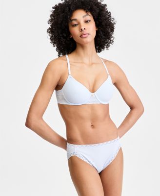  Women's Bliss Perfection Contour Underwire Bra & Bliss Lace-Trim Cotton French-Cut Brief Underwear