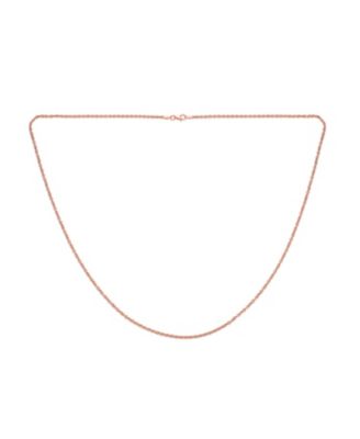 Simple Thin 2MM Rose Gold Plated .925 Sterling Silver Rolo Cable Chain Necklace