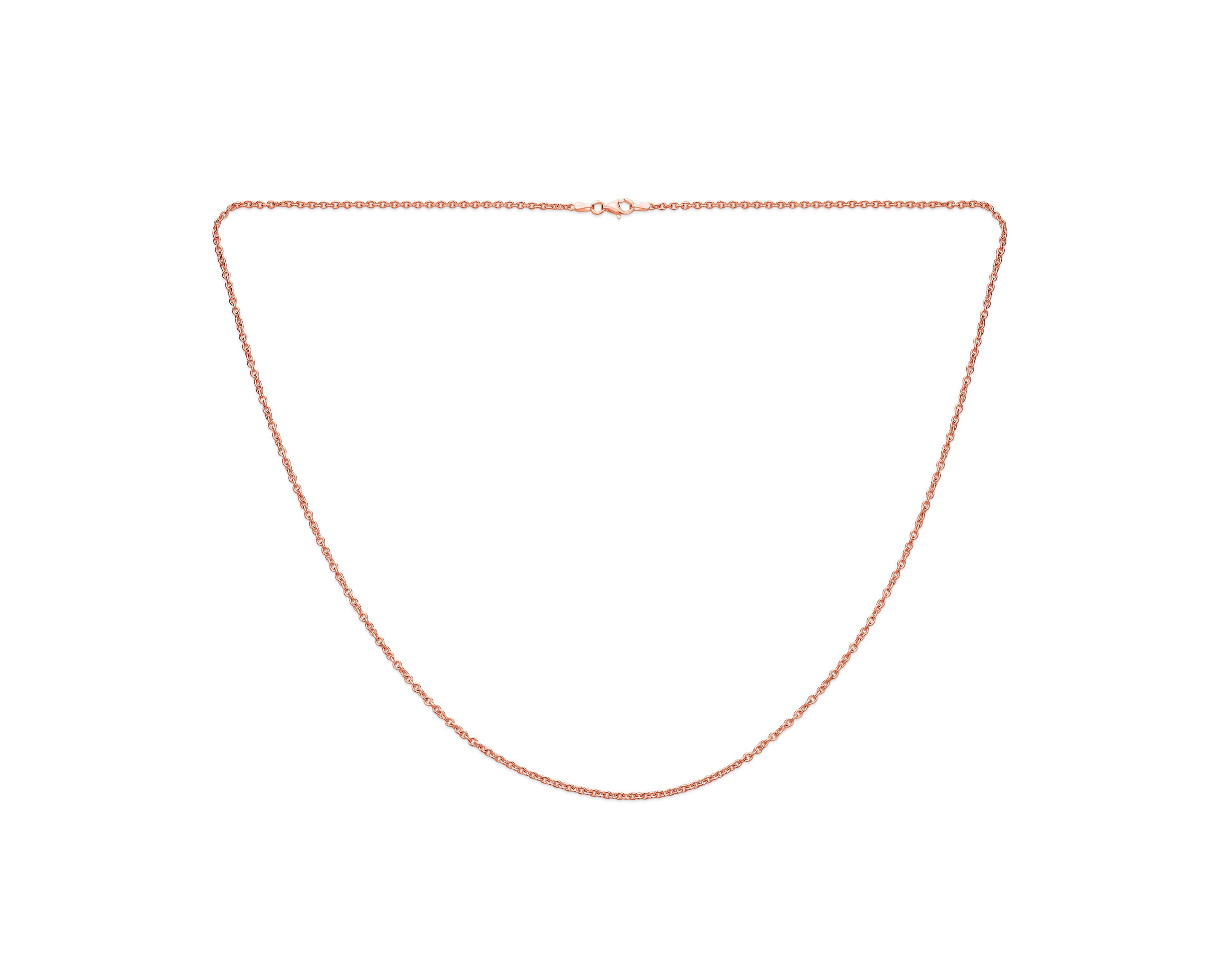 Bling Jewelry Simple Thin 2MM Rose Gold Plated .925 Sterling Silver Rolo Cable Chain Necklace
