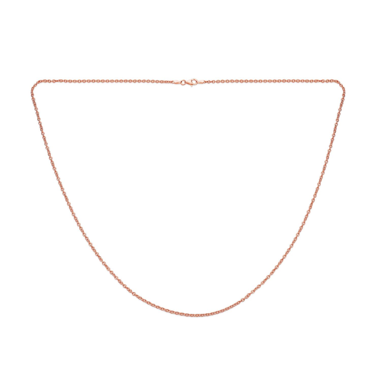 Simple Thin 2MM Rose Gold Plated .925 Sterling Silver Rolo Cable Chain Necklace 18 Inch