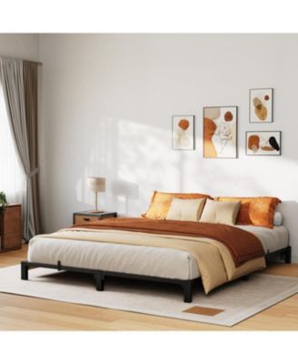 Bed Frame Queen Size, 6 Inch Metal Platform, No Screws Needed, No Box Spring Needed, Heavy Duty, 800 Lbs Capacity, Tool-Free Assembly