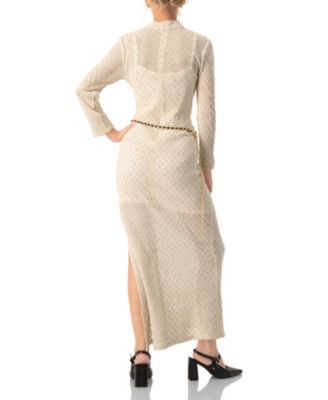 Women's High Neck Knitted Long Dress