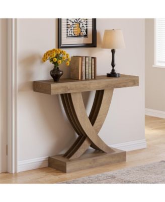 43.3 Inch Entryway Table, Farmhouse Wooden Console Table Behind The Couch, Rectangular Sofa Table for Entrance, Hallway, Living Room, Foyer