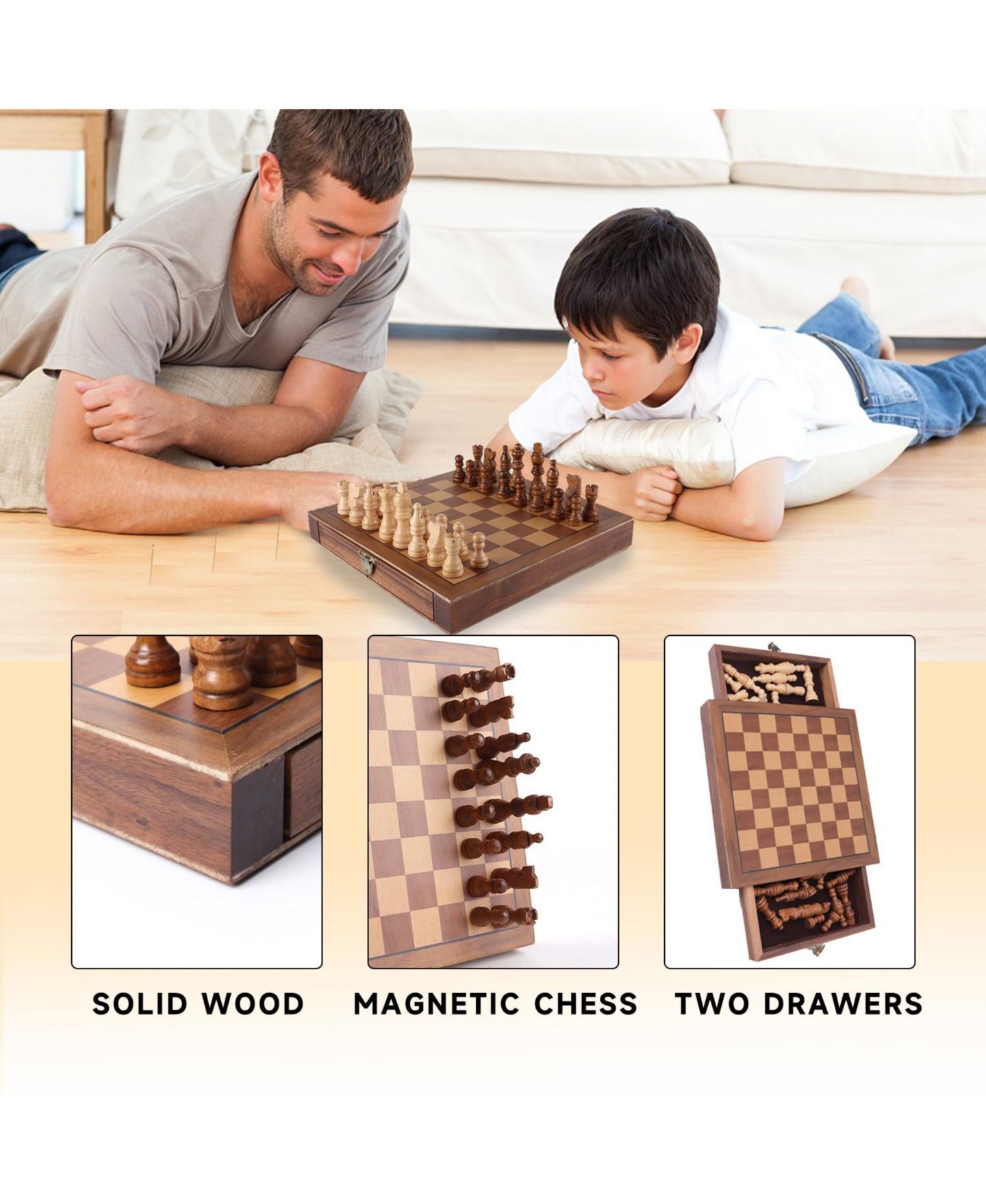 Детские настольные игры GSE Games & Sports Expert Magnetic Chess Game Set Board Game, Ages 6+ — фото 2
