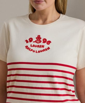 Plus Size Katlin Mascarpone Striped Crewneck T-Shirt