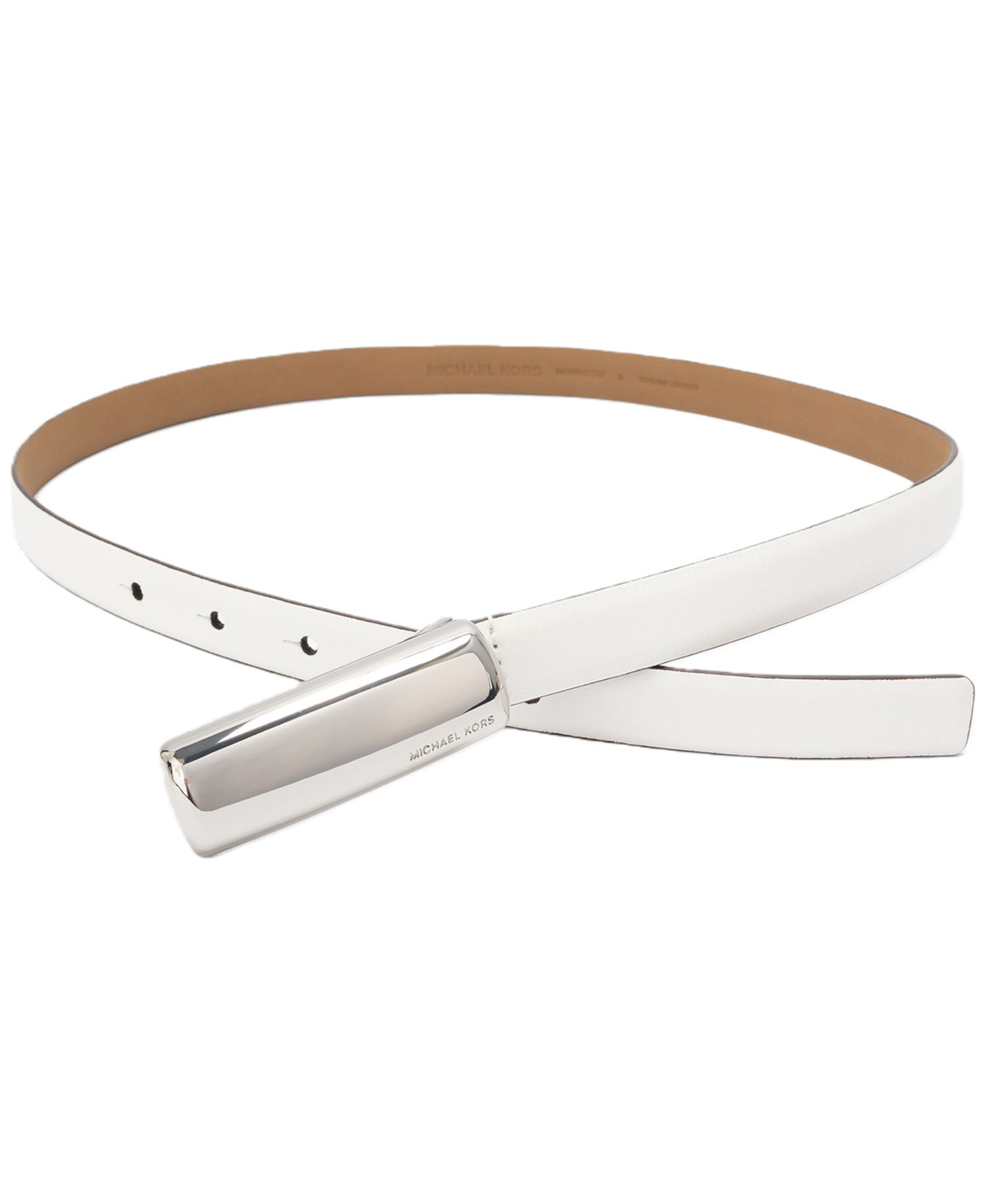 Michael Kors Bubble Plaque Leather Belt