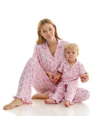 Women's Mommy and Me Notch Collar Top & Pants, 2-Piece Set