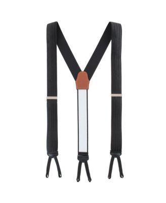 Men's Jefferson Brushed Pinstripe Elastic Formal End Suspenders