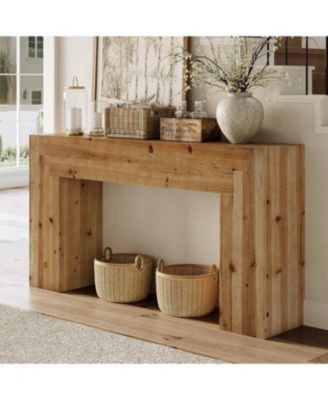 Solid Wood Console Table for Living Room, 62.99-Inch Farmhouse Entryway Table Indoor for Foyer, Hallway