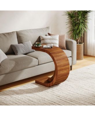 C-Shaped End Table Set of 2, Side Table for Couch Sofa Living Room Bedroom Small Space, Nightstand