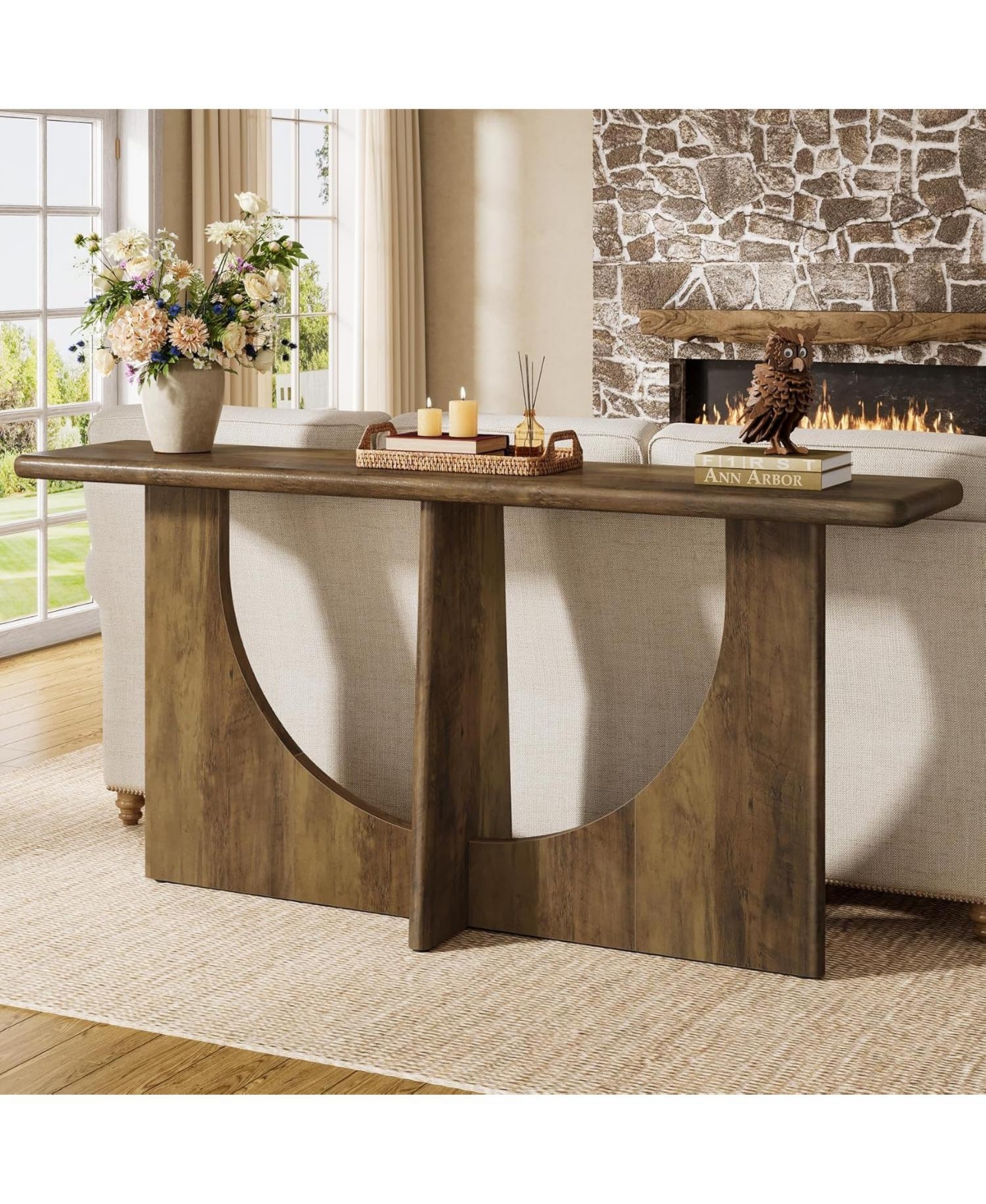 Tribesigns Console Table for Entryway, 71-Inch Farmhouse Entryway Table with Sturdy Geometric Frame, Extra Long Sofa Console Behind The Couch