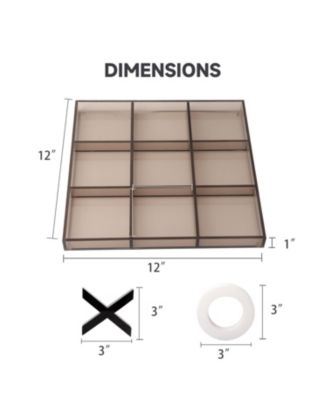 12" Giant Acrylic Tic Tac Toe Game Set, Classic Family Travel Board Game for Kids and Adults
