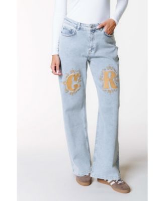 Women's Gaias CR Logo High Rise Straight Leg Denim Pants