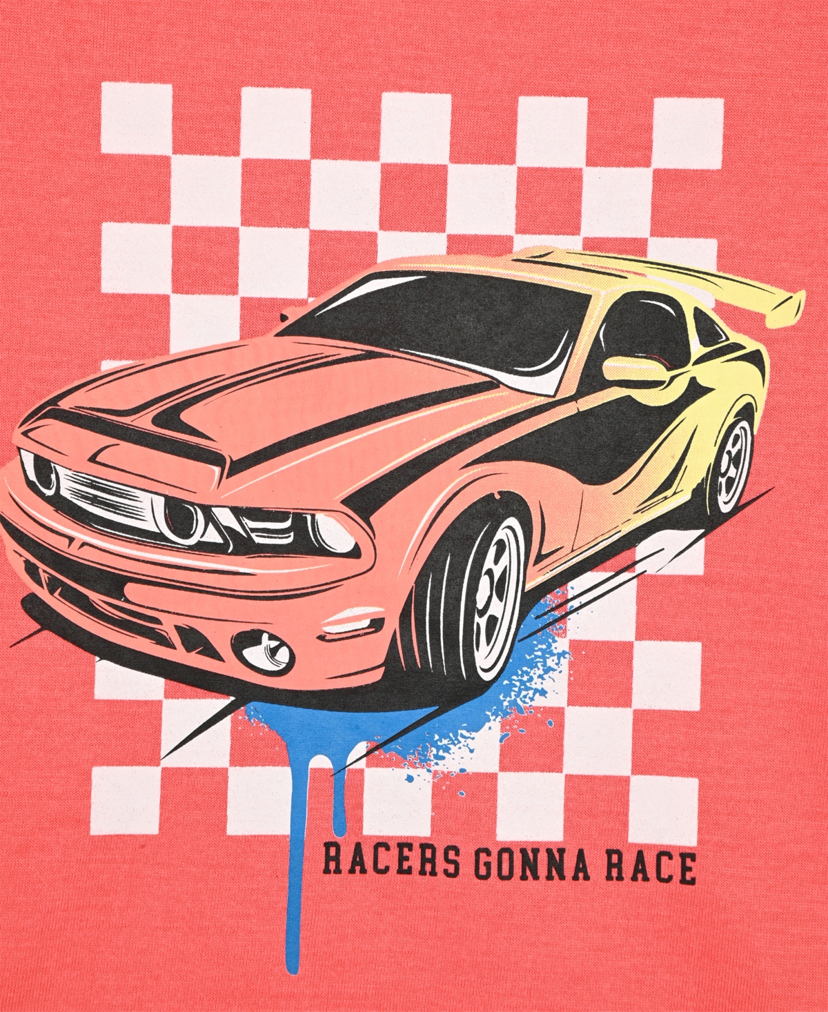 Max & Olivia Boys' Girls' 6-14 Racing Car Top Shorts, 2-Piece Pajama Set