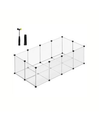 Cat Litter Box Enclosure with Removable Divider, Modular PP Panels, Easy Assembly, 56.3" L