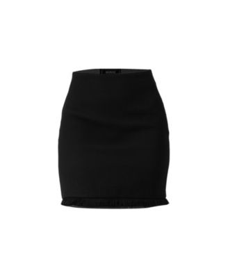 Women's Short Skirt with Fringe Details
