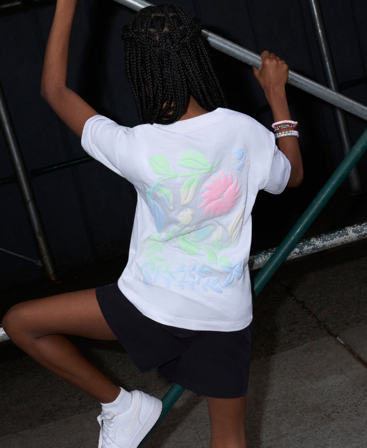 Jordan Girls' 7-16 Puff Floral Short-Sleeve T-Shirt