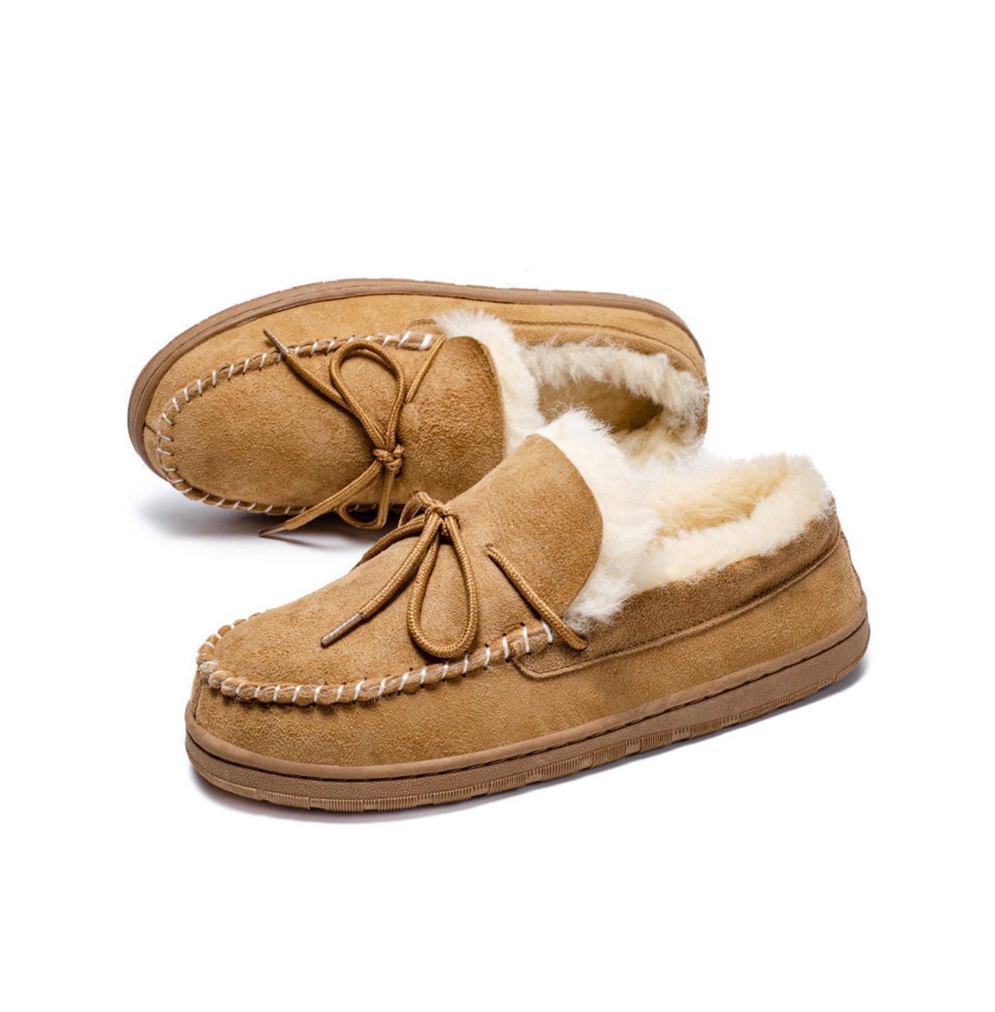 Мужские тапочки PAZSTOR Real Shearling Slippers Spring, цвет: Каштановый — фото 7