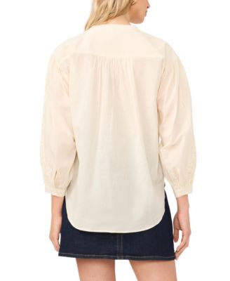 Women's Lace Half-Placket Blouse