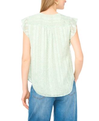 Women's V-Neck Ruffle-Sleeve Blouse