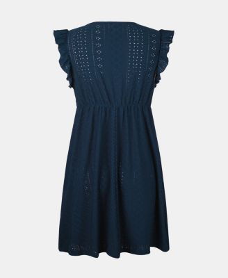 Women's Flutter Sleeve V-Neck Mini Cover-up Beach Dress