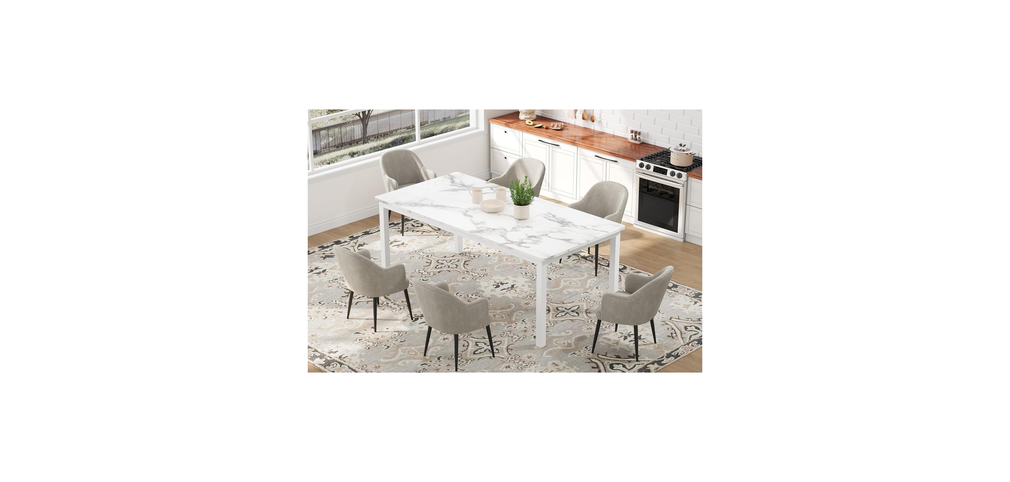Gaomon Kitchen Table 79 Inch Industrial Dining Table Large Rectangle Kitchen Table