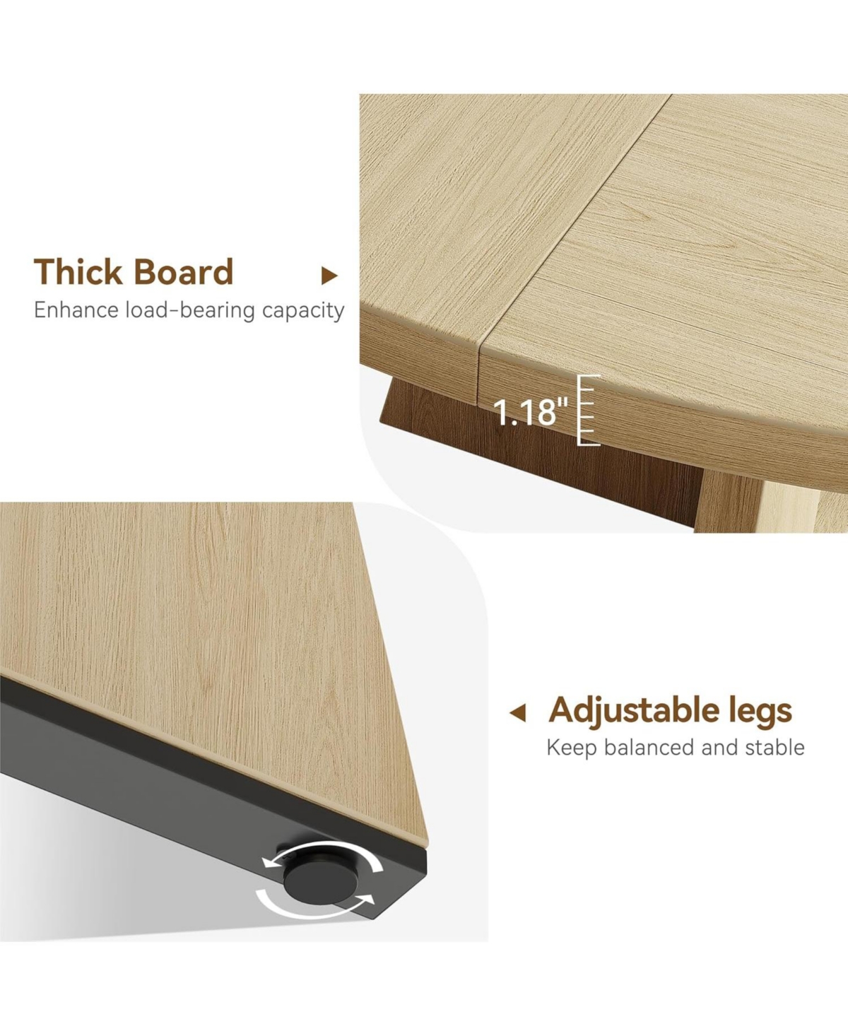 Gaomon Kitchen Table Round Dining Table 47 Inch Round Dinner Table for 4 Farmhouse Kitchen Table