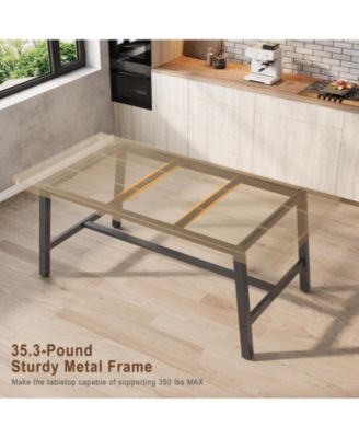 Kitchen Table Large Rustic Wood Dining Table for Dining Room, Home Office, Living Room