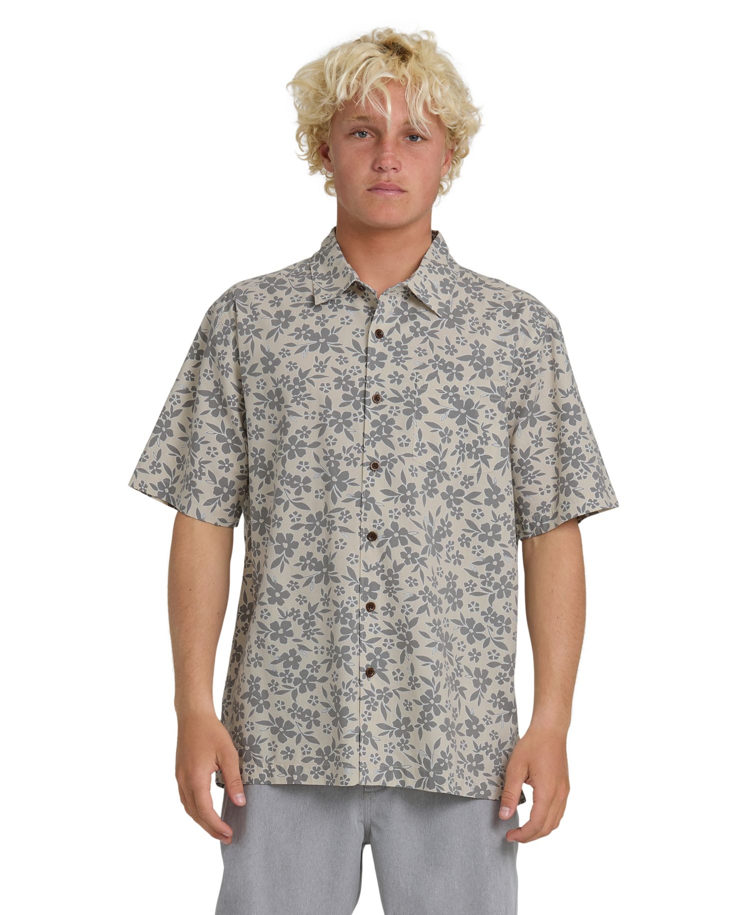 Quiksilver Men's Flower Field Short-Sleeve Shirt