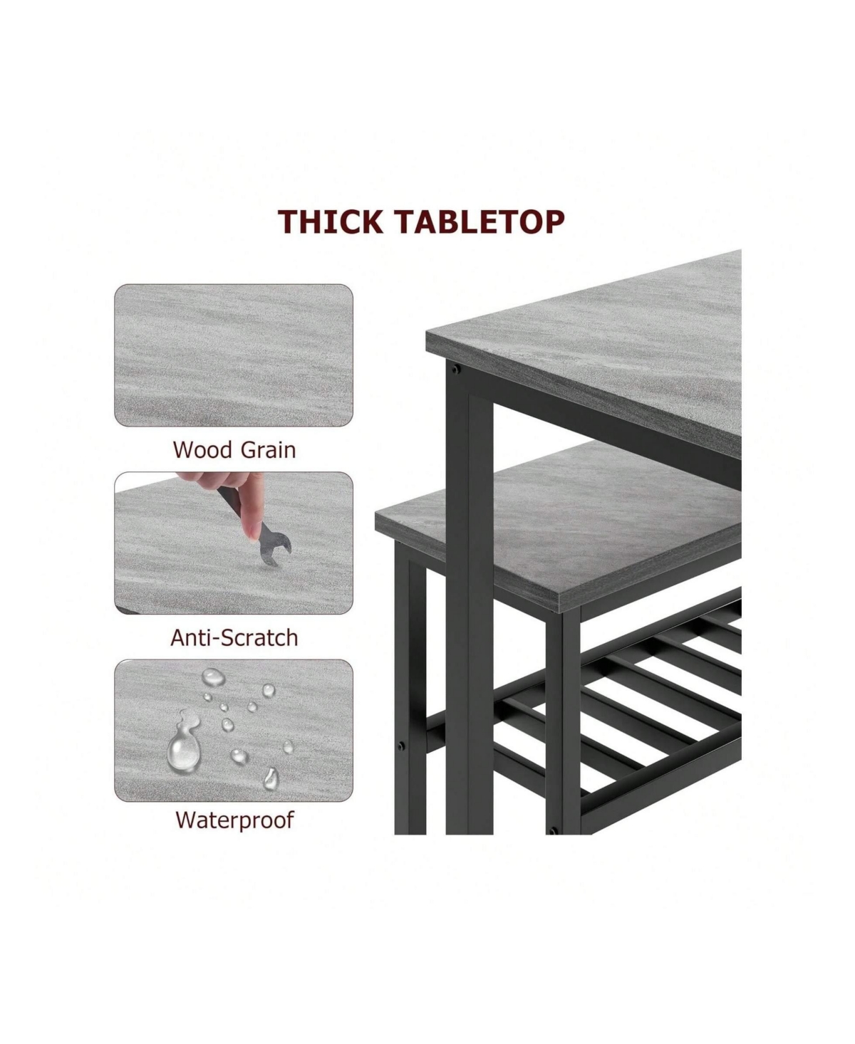 Gaomon Kitchen Table Dining Table Set For 4 Modern Kitchen Table for Dining Room, Home Office, Living Room