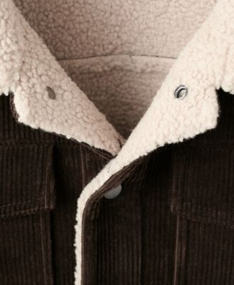 Men's Shearling-Effect Lining Corduroy Jacket