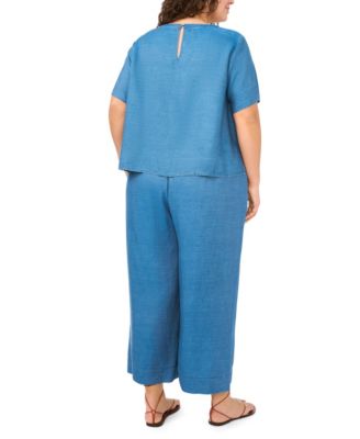 Plus Size Smocked Waist Wide Leg Pants