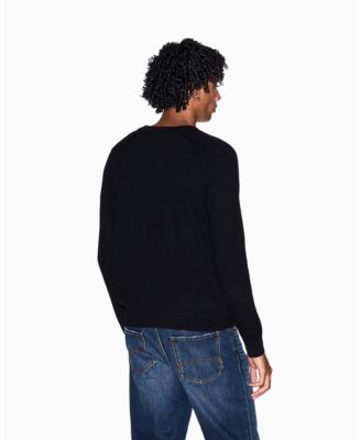 Men's Wool Cotton Blend Crew Neck Sweater