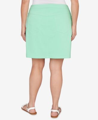 Plus Size Solid Tech Stretch Pull On Skort