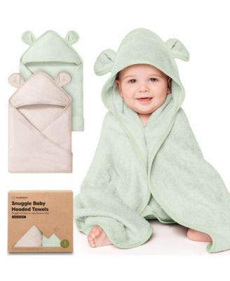 Snuggle Baby Towels with Hood for Newborn Girls, Boys, Toddlers, Soft & Absorbent Hooded Baby Bath Towels