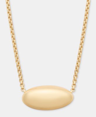 Gold-Tone Puffy Pear Pendant Necklace 
