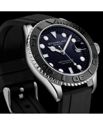 Men s Quartz Depthmaster Diver Watch with Silicone Strap, 42mm Case