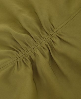 Women's Ruched Long-Sleeve Midi Dress