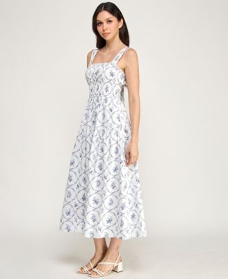 Juniors' Strap Bow Back Midi Dress