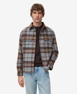 Men's Pockets Check Overshirt