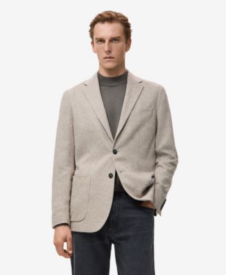 Men's Slim Fit Flecked Wool Blazer