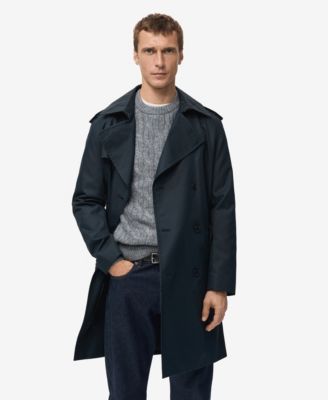 Men's Water-Repellent Belted Trench Coat
