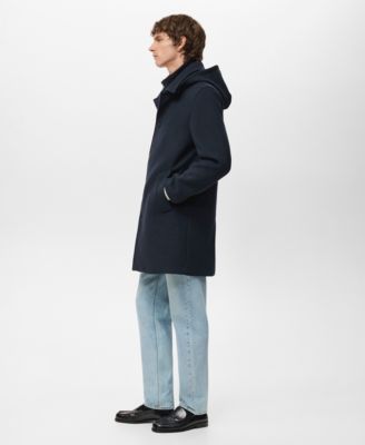 Men's Detachable Inner Collar Wool Coat