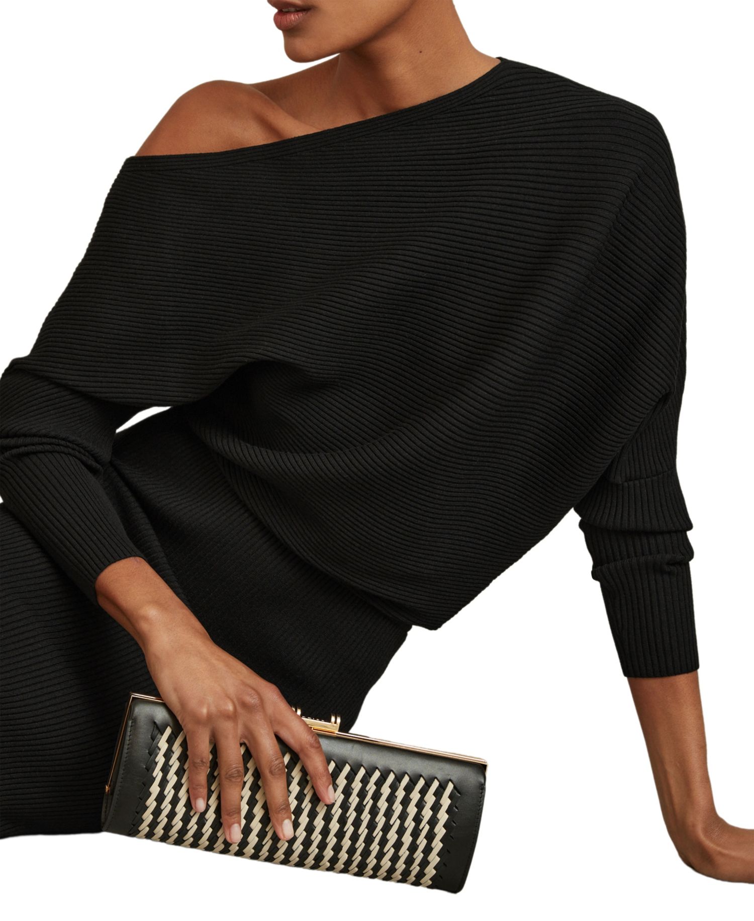 Women's Lara Off-The-Shoulder Ribbed Midi Dress