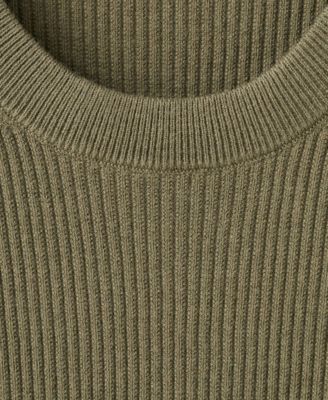 Men's Fine Rib-Knit Cotton Sweater