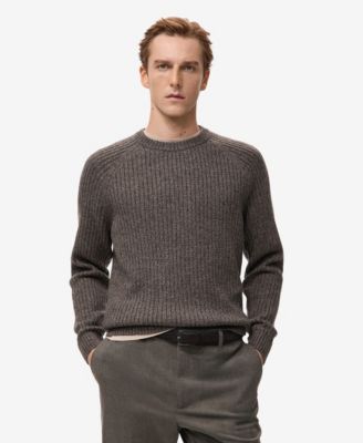 Men's Wool-Blend Rib-Knit Sweater