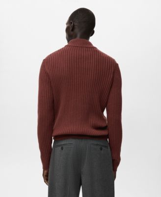 Men's Wool-Blend Rib-Knit Sweater