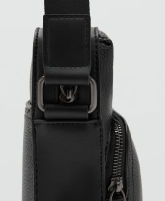 Men's Patent Faux-Leather Shoulder Bag