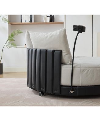 Oversized Swivel Chair Adjustable Phone, Polyester, Gray (52.75 in)