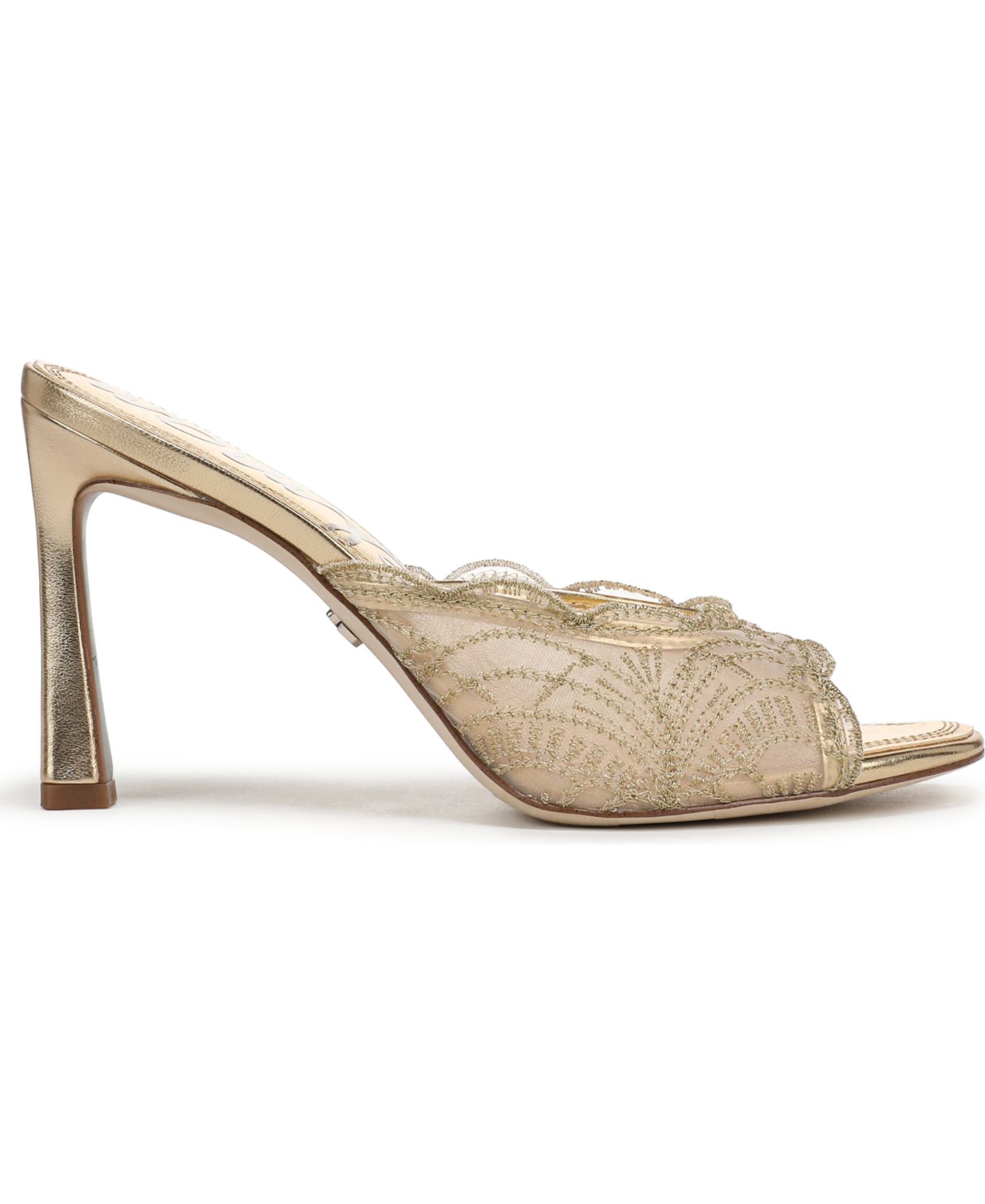 Женские сандалии Sam Edelman Iva Slide Dress Sandals, цвет: Янтарный золотой сетчатый — фото 2